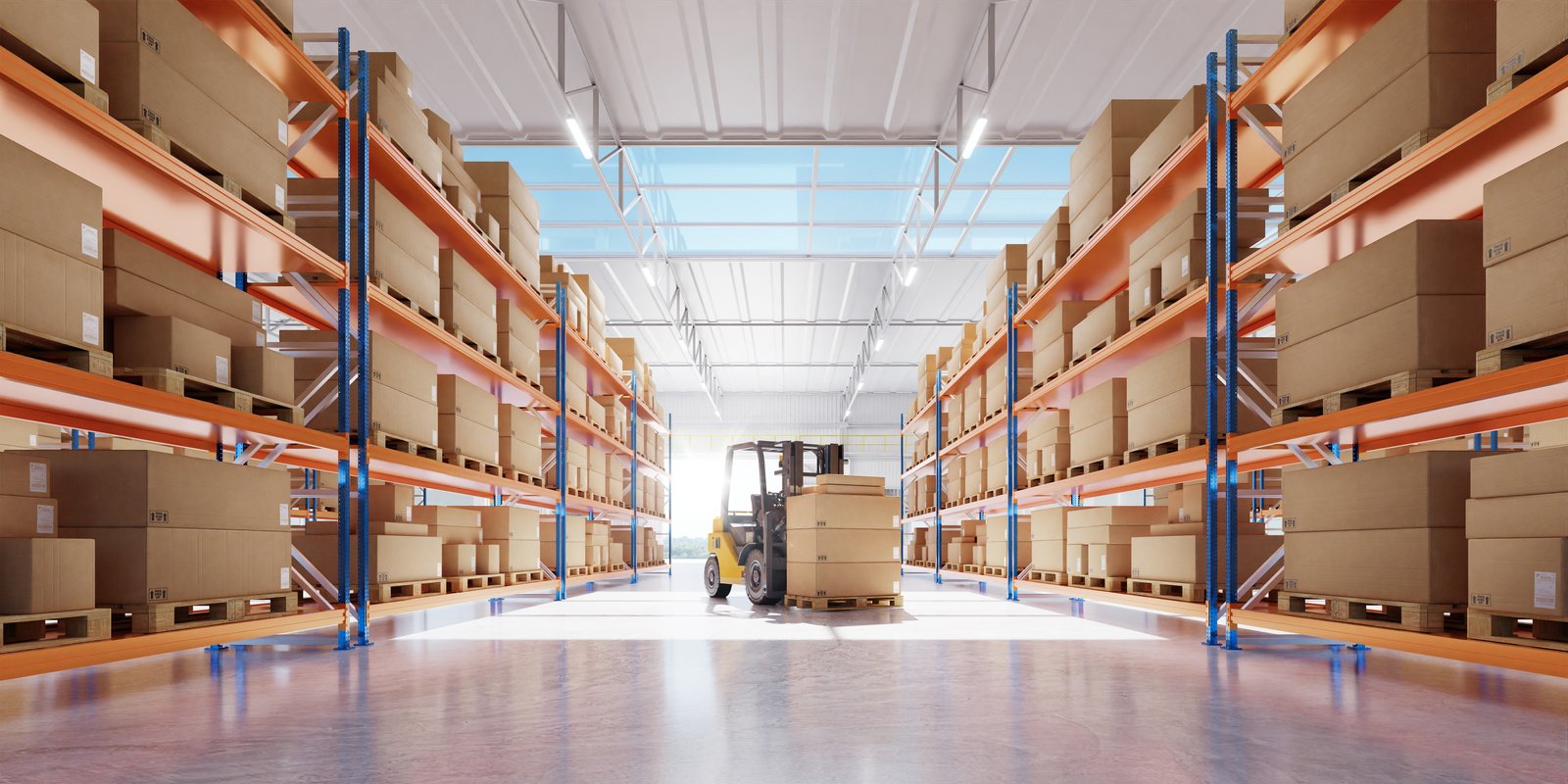 Forklift Preparing Products for Shipment